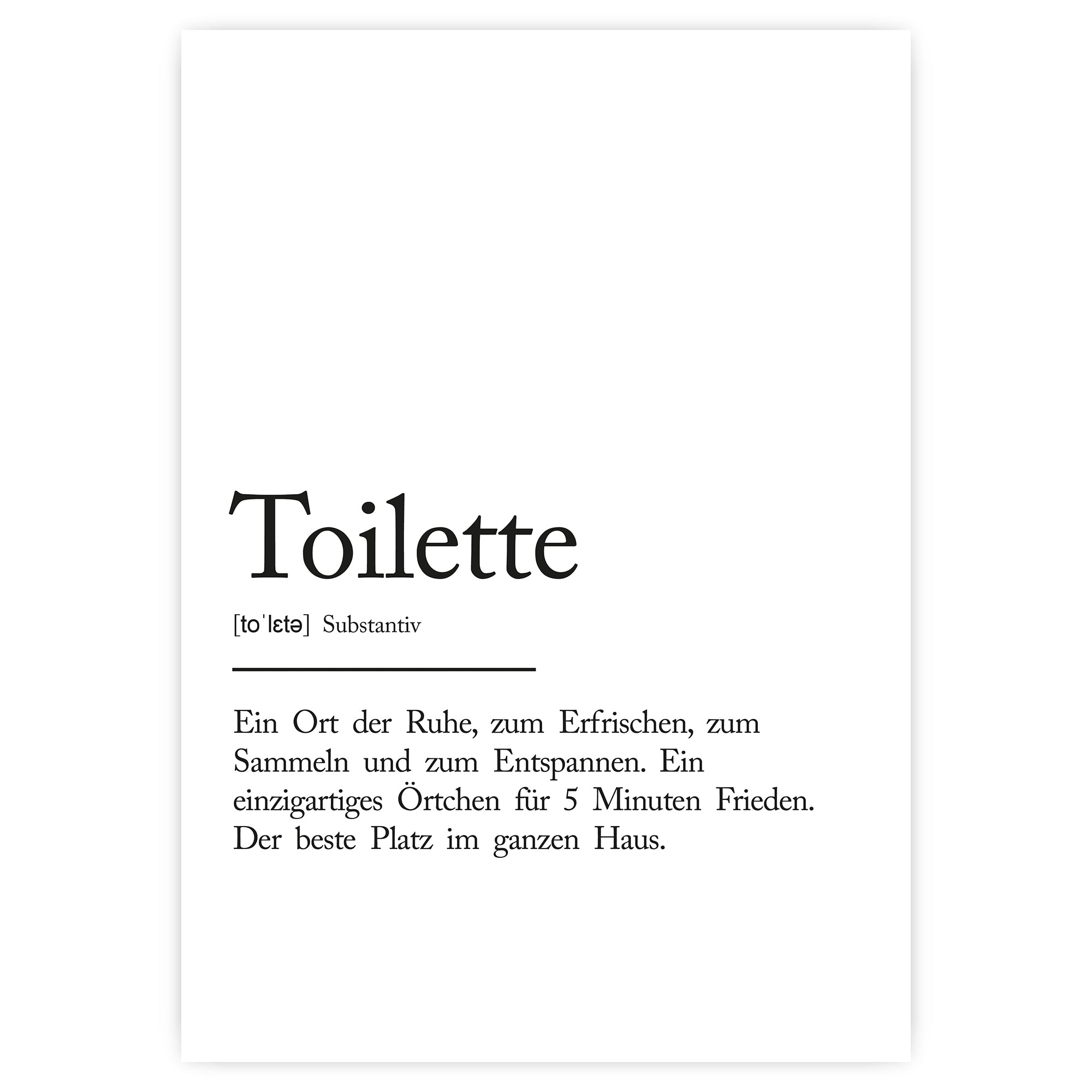 Toilette Definition Poster