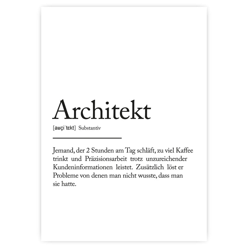 "Architekt" Definitions Poster
