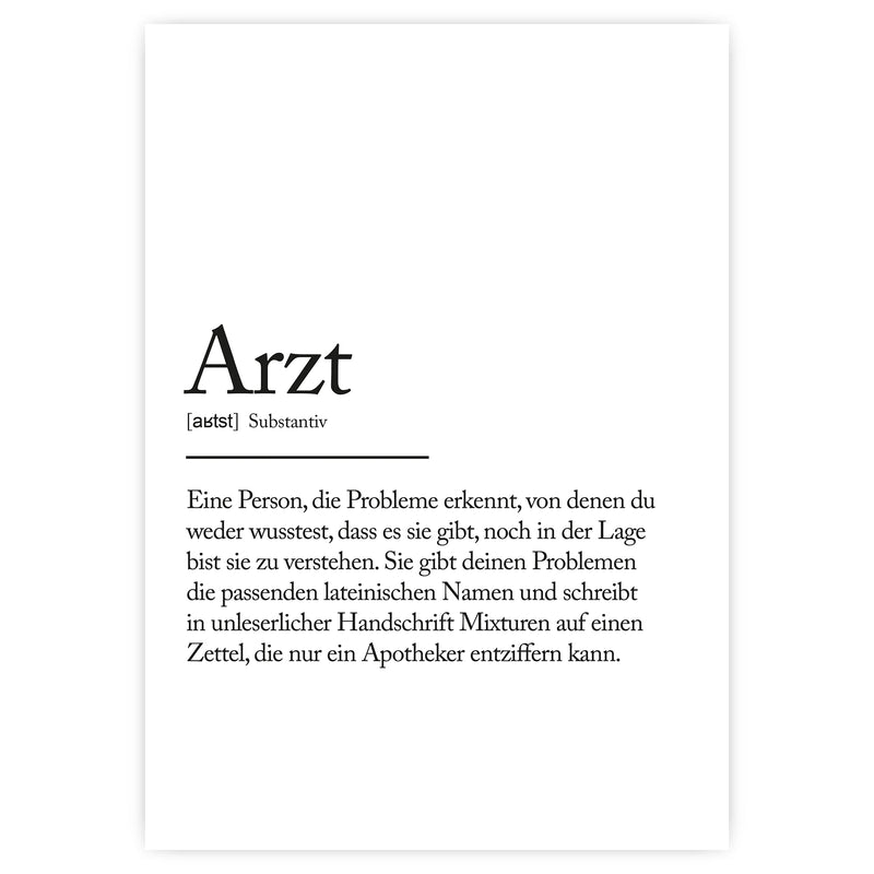 "Arzt" Definitions Poster