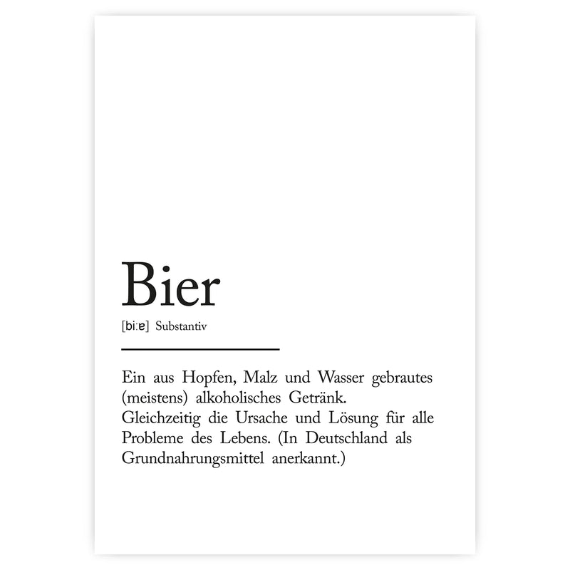 "Bier" Definition Poster