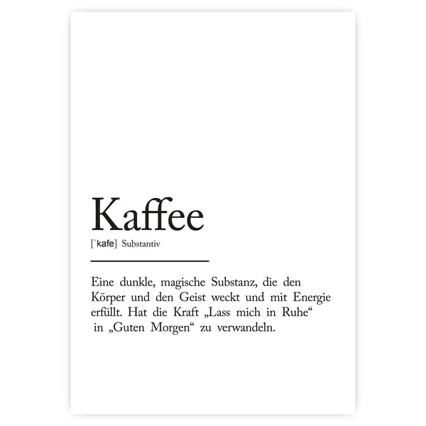 "Kaffee" Definition Poster