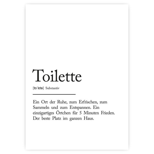 "Toilette" Definition Poster