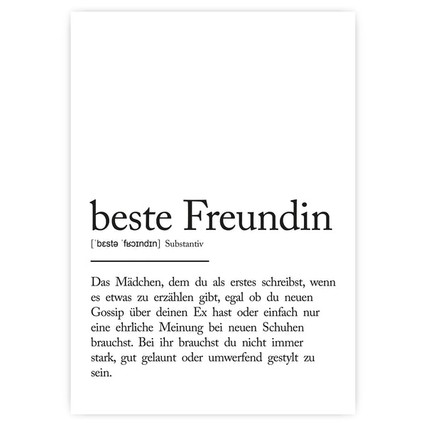 "beste Freundin" Definitions Poster
