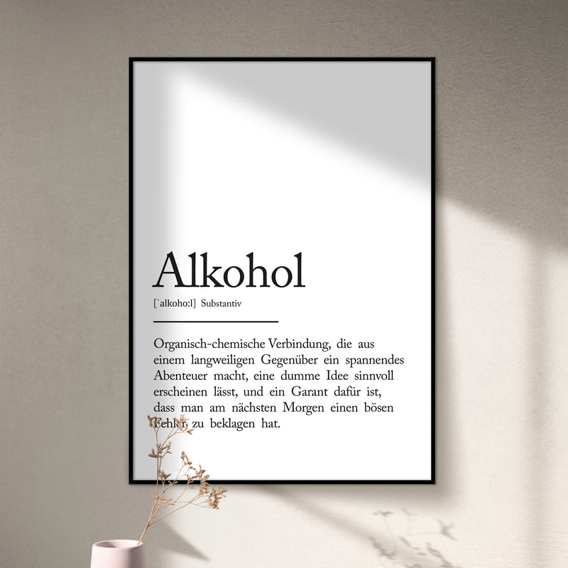 "Alkohol" Definition Poster