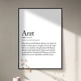 "Arzt" Definition Poster