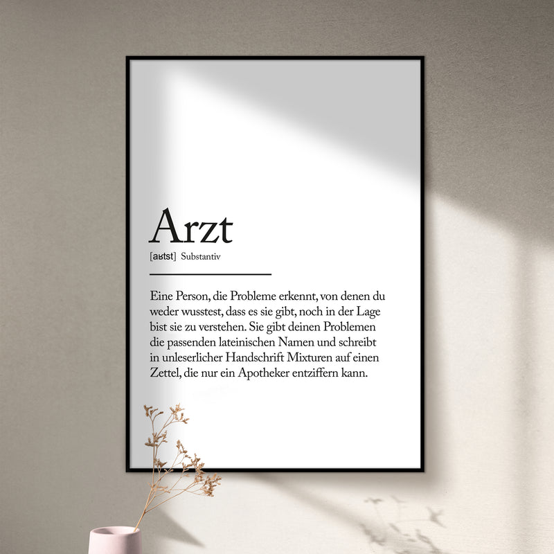 "Arzt" Definition Poster