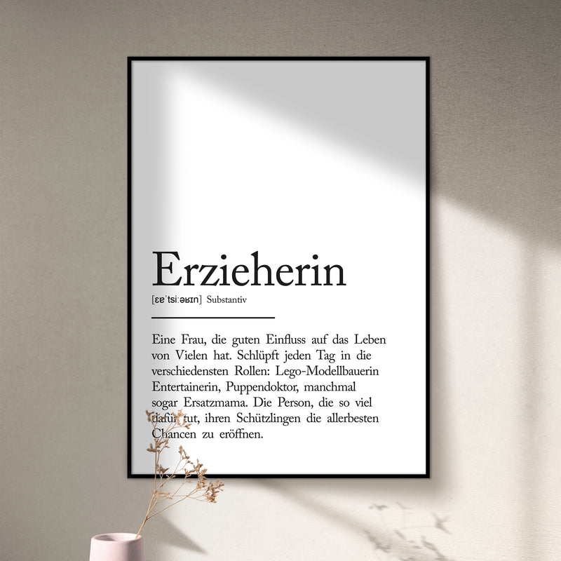 "Erzieherin" Definition Poster