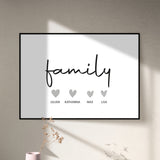 "FAMILY HEART” PERSONALISIERBARES POSTER