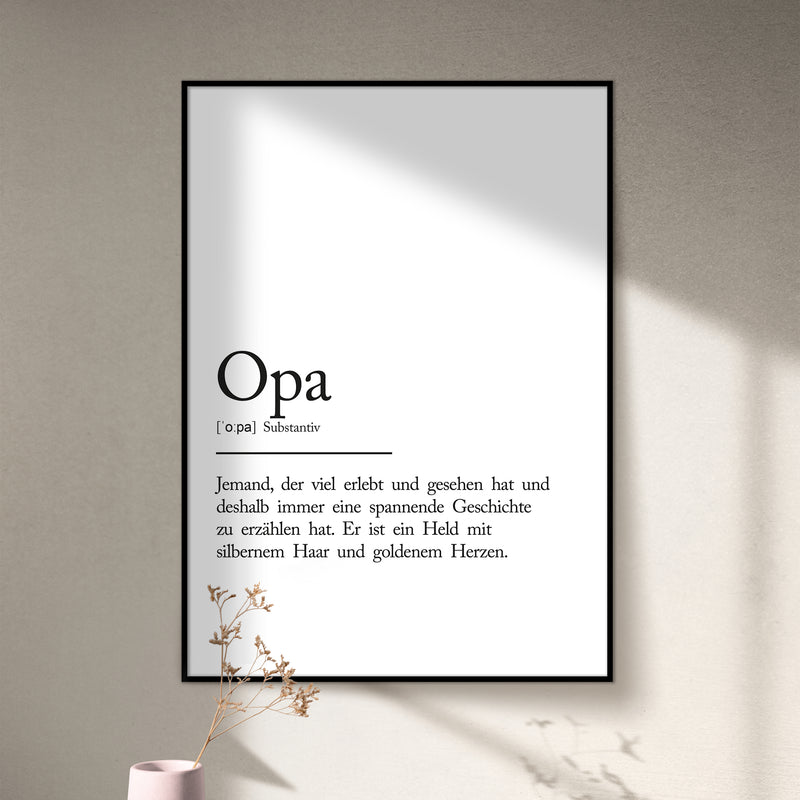 "Opa" Definitions Poster