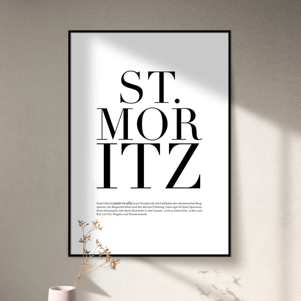 "ST. MORITZ" STADTPOSTER