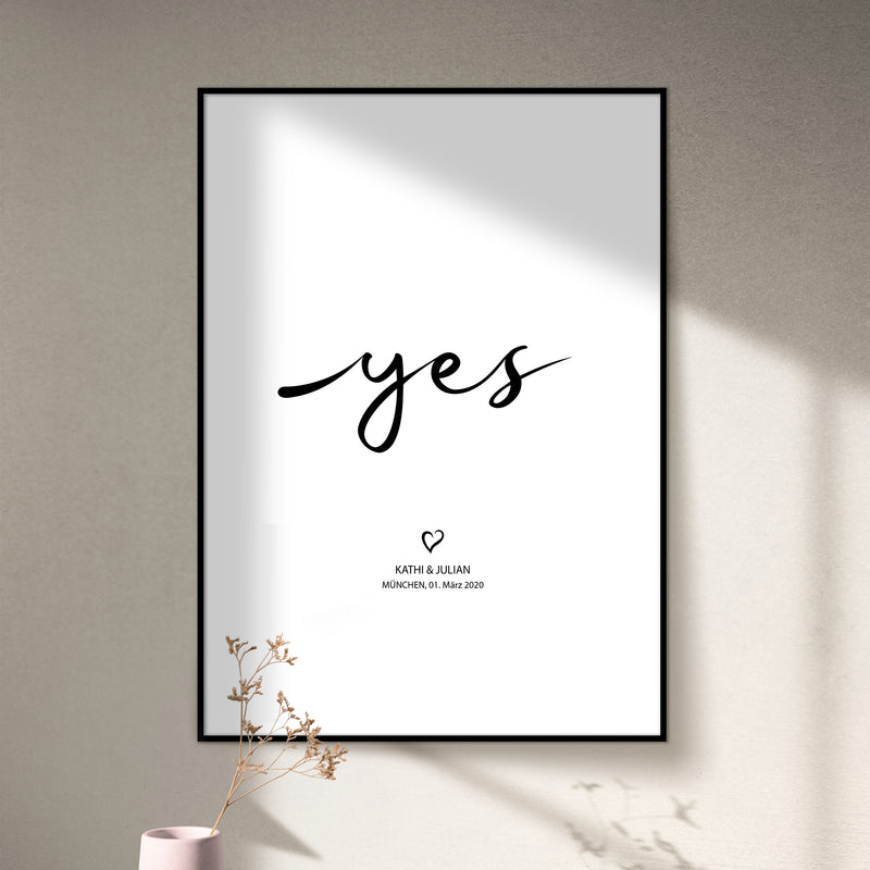 "YES COUPLE” PERSONALIZED POSTER