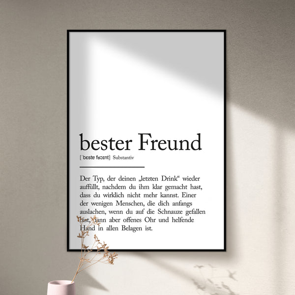 "bester Freund" Definition Poster